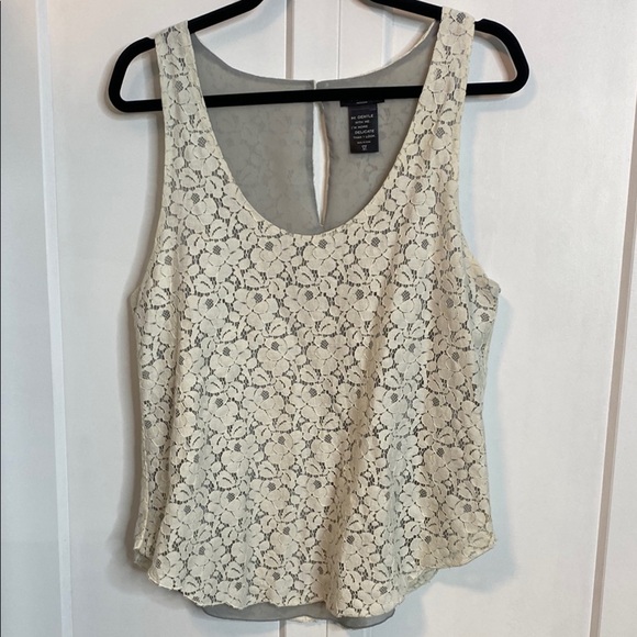 Talula | Elegant Cream Lace Tank Top Light bluey grey underlay - medium - Picture 1 of 5